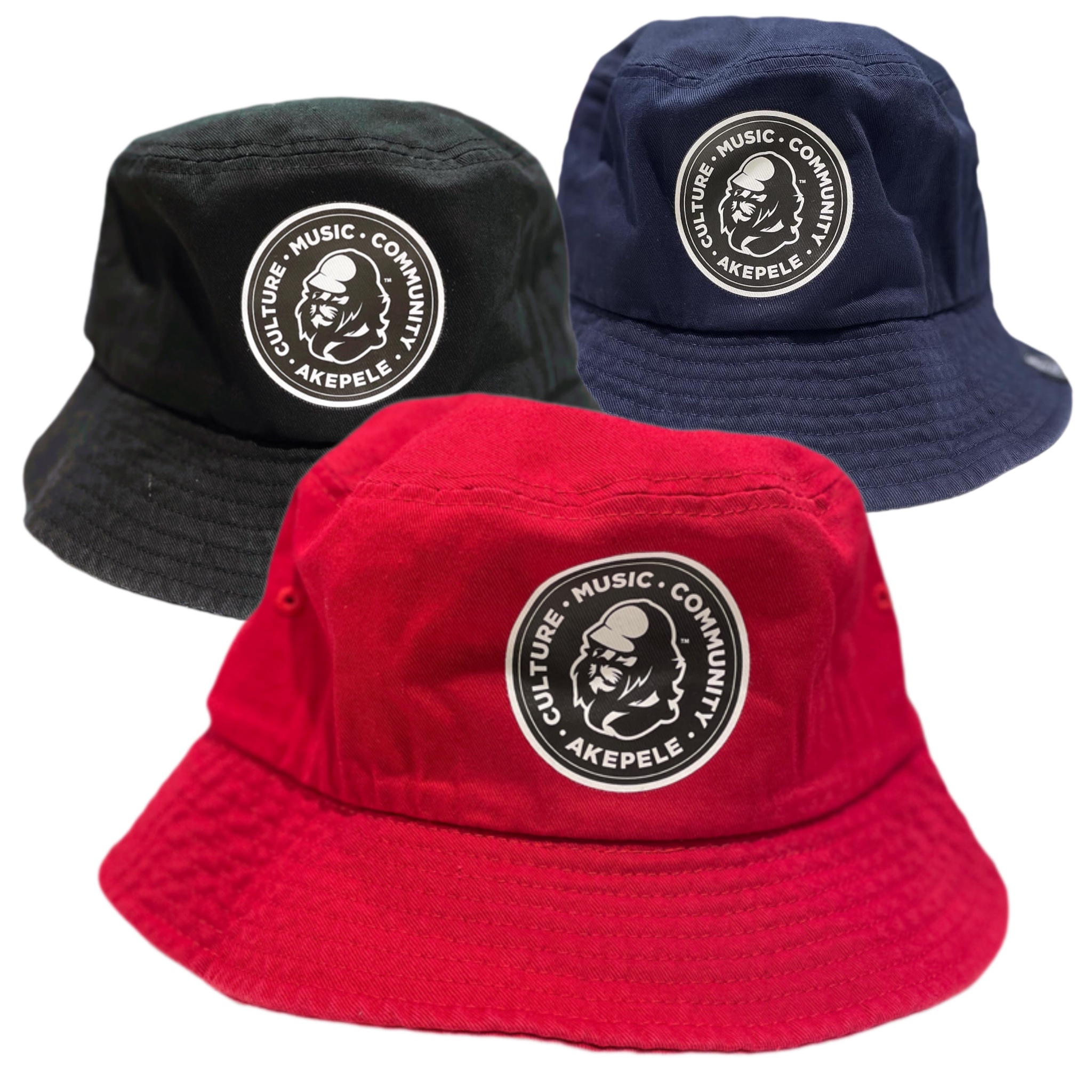 Akepele Chino Bucket Hats - Group stacked