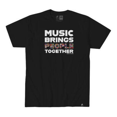 Akepele Apparel - Music Brings People Together tee. Black tee_flat