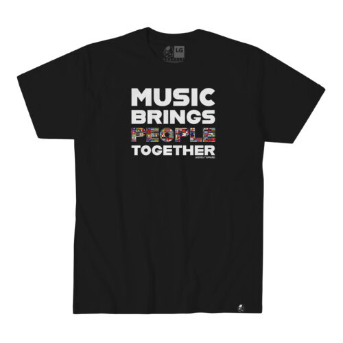 Akepele Apparel - Music Brings People Together tee. Black tee_flat