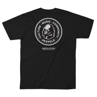 Akepele Apparel - On A Mission throwback skate tee. Black tee, back_flat