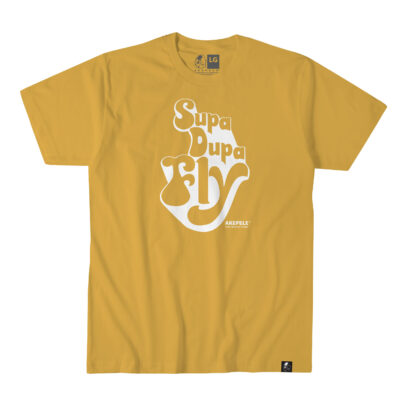 Akepele Apparel - Supa Dupa Fly graphic tee. Yellow tee_flat