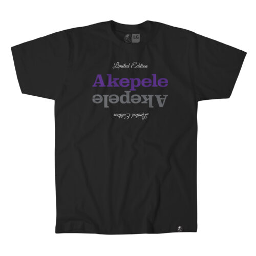 Akepele Limited Edition tee from the Remix Collection. Black Tee.