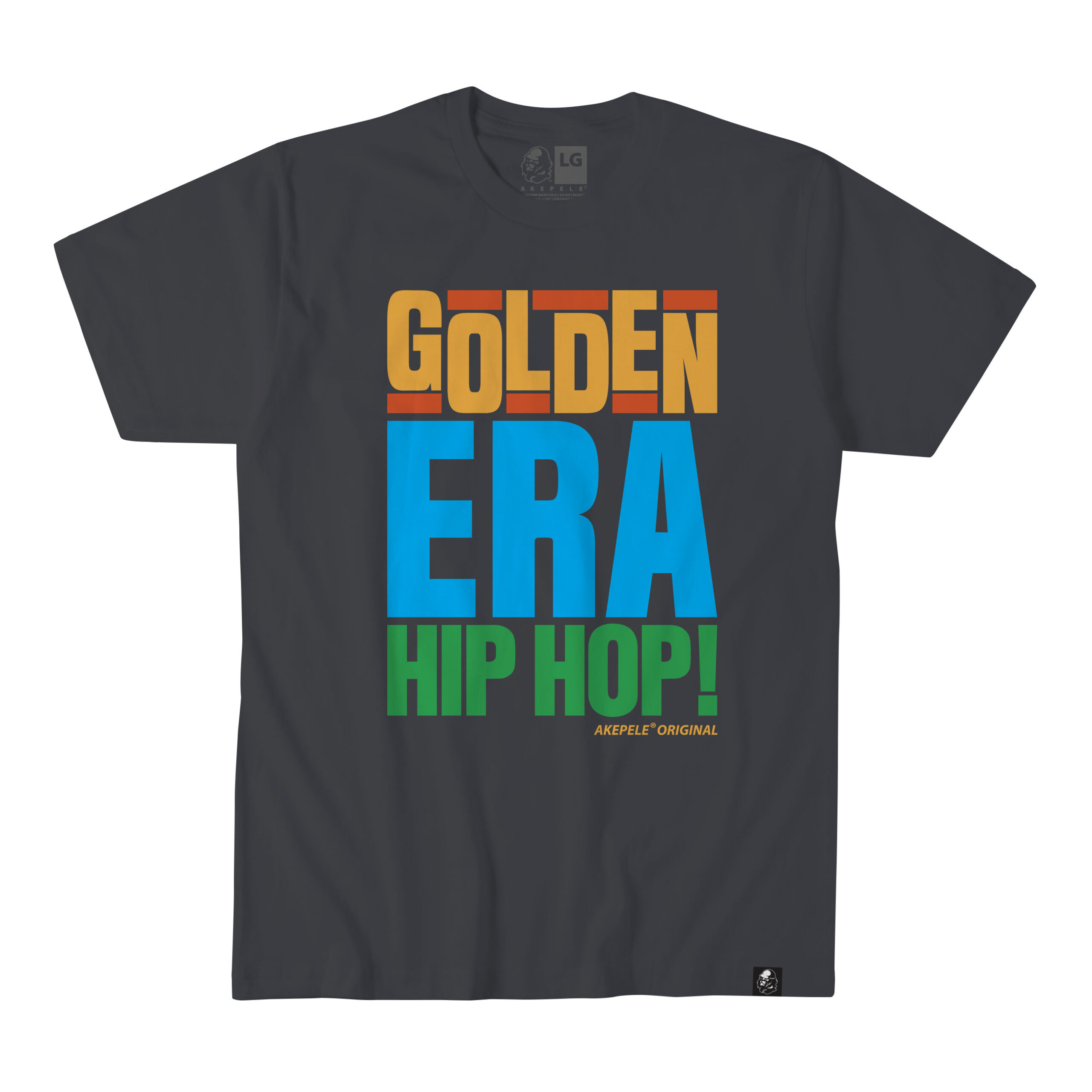 Akepele - Golden Era Hip Hop tee from the Remix Collection - Charcoal
