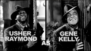 Usher As Gene side by side graphic for "Singin in The Rain" Tribute.
