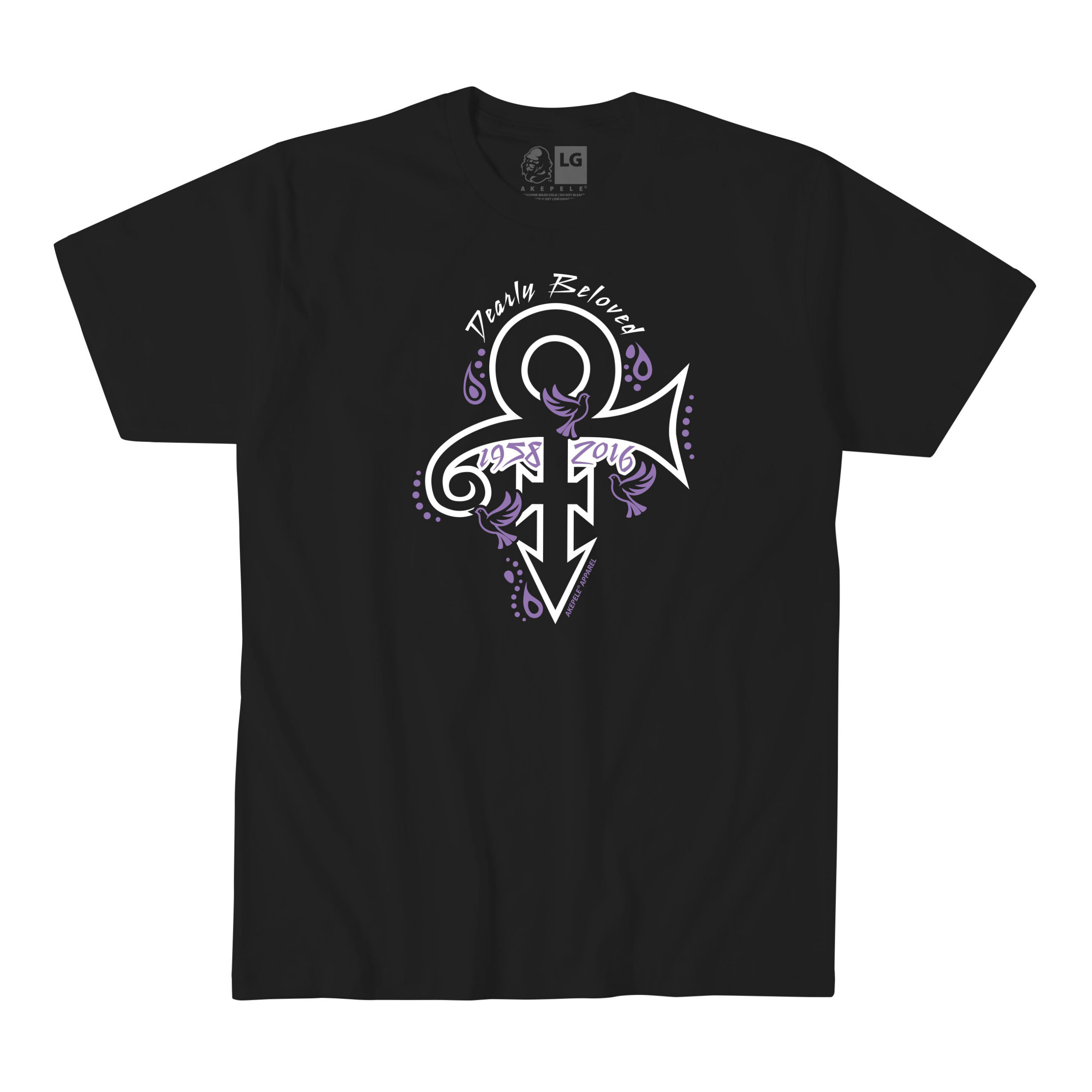 The love symbol graphic with purple doves, Prince.
