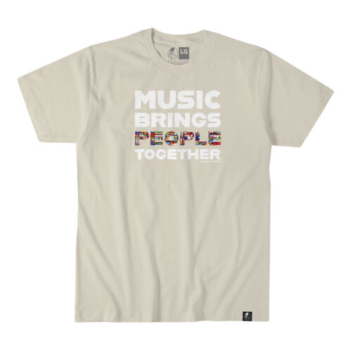 Akepele - Music Brings People Together tee, CREAM color tee.